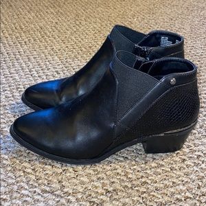 Worn once black leather Vera Wang booties